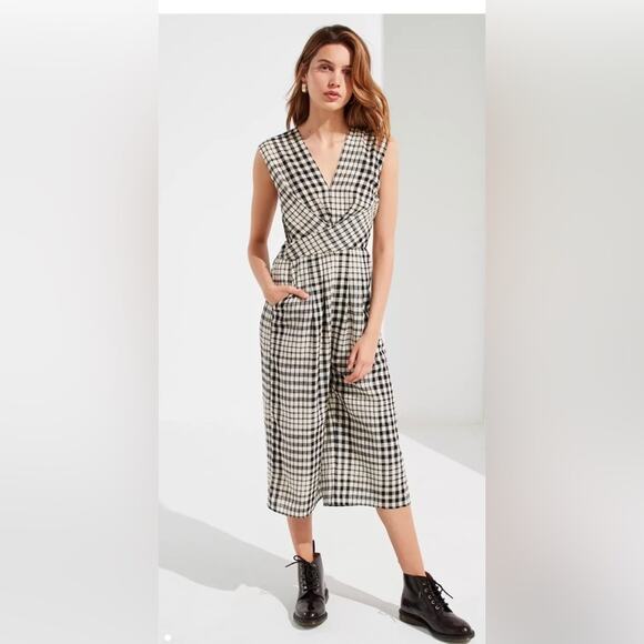 Urban Outfitters Surplice Gingham Jumpsuit - Picture 1 of 8
